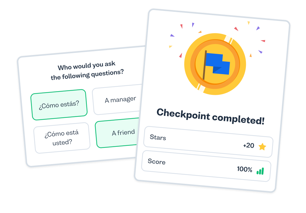 Busuu Spanish checkpoint assessment