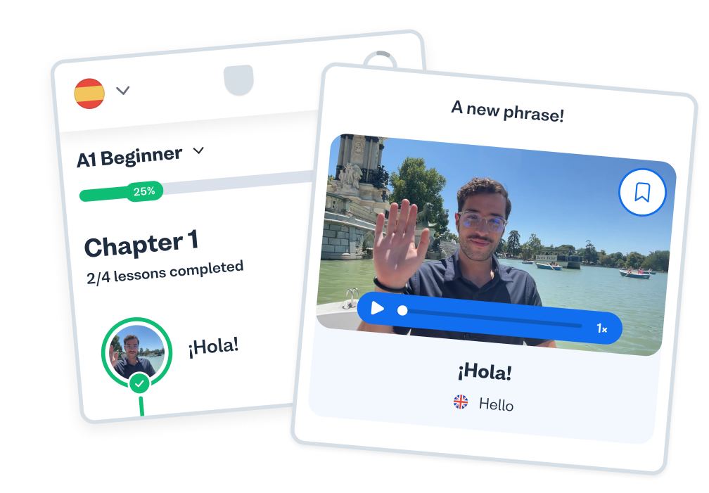 Busuu Spanish video flashcards